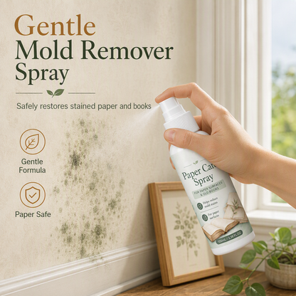 📚✨ Paper Mold & Mildew Stain Remover Spray – For Books, Pages & Documents
