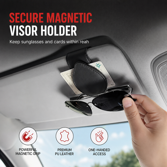 Universal Portable Car Sunglasses Holder & Ticket Card Clip